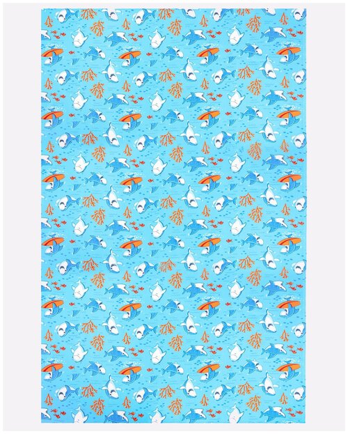 Вафельная простыня HappyFox Home, HF0065SP размер 150*200, цвет акулы. голубой