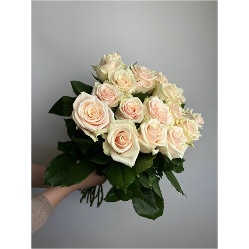 Букет из семи кремовых роз "Таллея" - 17 цветов, 50см