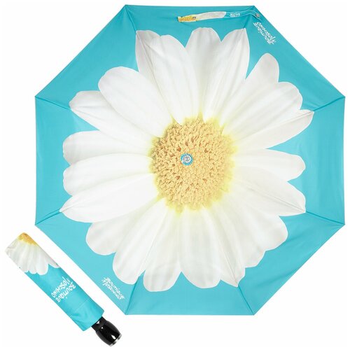 Зонт складной Moschino 7006-OCP Giant Daisy Lightblue