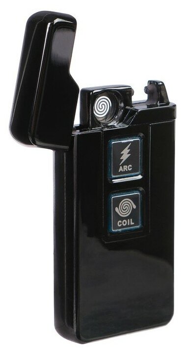 Зажигалка электронная, USB, спираль, 2 функции, чёрная, 3.5 х 10 х 10 см - фотография № 5