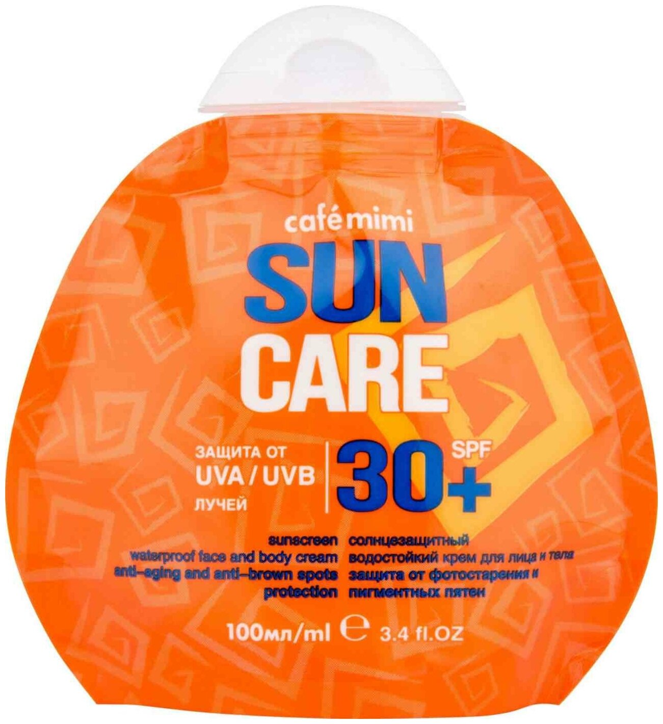 Cafemimi/Солнцезащитный водостойкий крем для лица и тела SPF30+ 100 мл