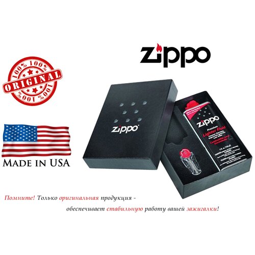 Подарочный набор Zippo 50R, кремни и топливо 125мл