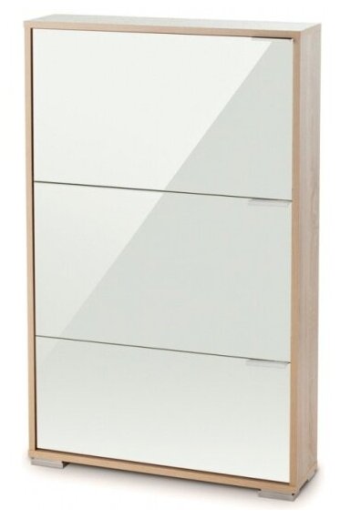 Обувница Vental Viva-3LW дуб сонома/белое стекло