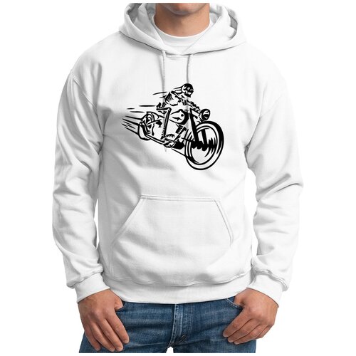 фото Толстовка худи белые coolpodarok гонщик