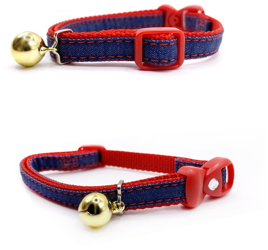 фото Безопасный джинсовый ошейник "Индиго"