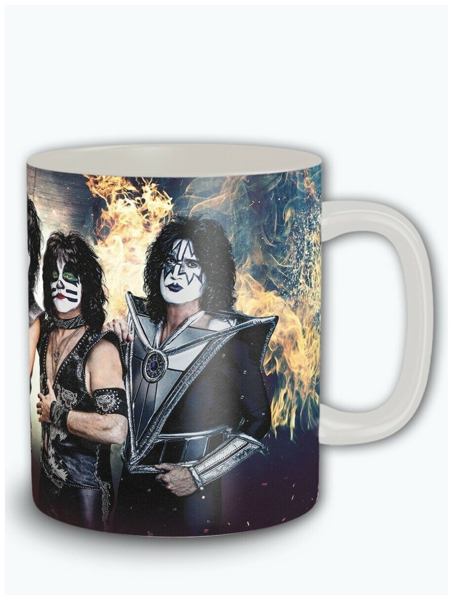 Кружка белая музыка kiss кисс симмонс, стэнли, крисс, фрейли - 6750