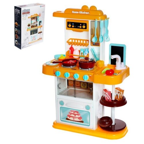 Игровой модуль кухня «Учимся готовить» со световыми и звуковыми эффектами кухня детская игровая с духовкой и мойкой 87 см с световыми и звуковыми эффектами