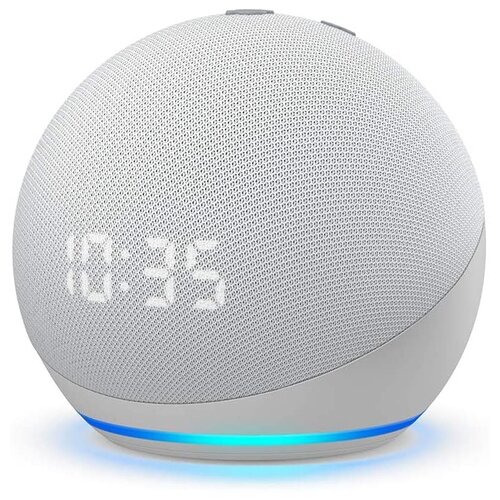 Умная колонка Amazon Echo Dot 4th Gen with clock, Glacier White