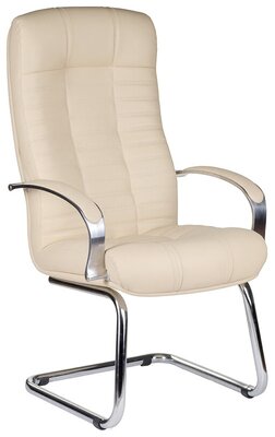 Конференц-кресло Евростиль Атлант Хром офисное, полозья металл, обивка: экокожа