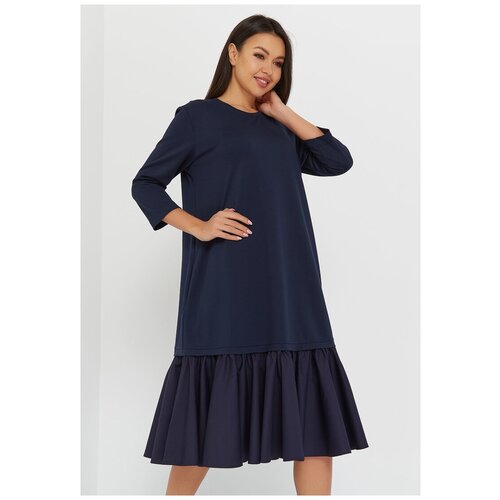 Платье женское KATHARINA KROSS KK-DK-001T-синий.стрейч, Прямой силуэт / Сlassic fit, цвет Синий, размер 50 (XL)