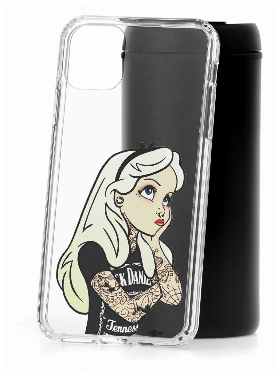 Чехол для iPhone 11 Pro Max Kruche Print Tattoo Girl,противоударная пластиковая накладка с рисунком,защитный силиконовый бампер с защитой камеры