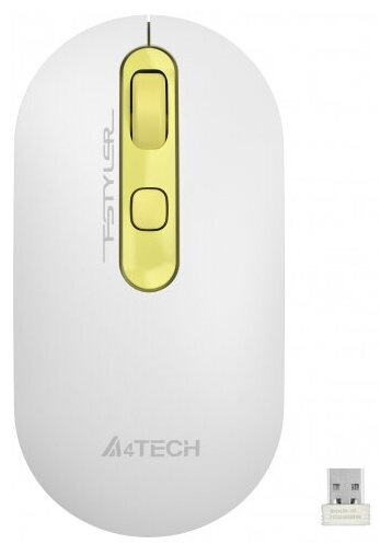 Мышь A4Tech FG20 Daisy белыйжелтый