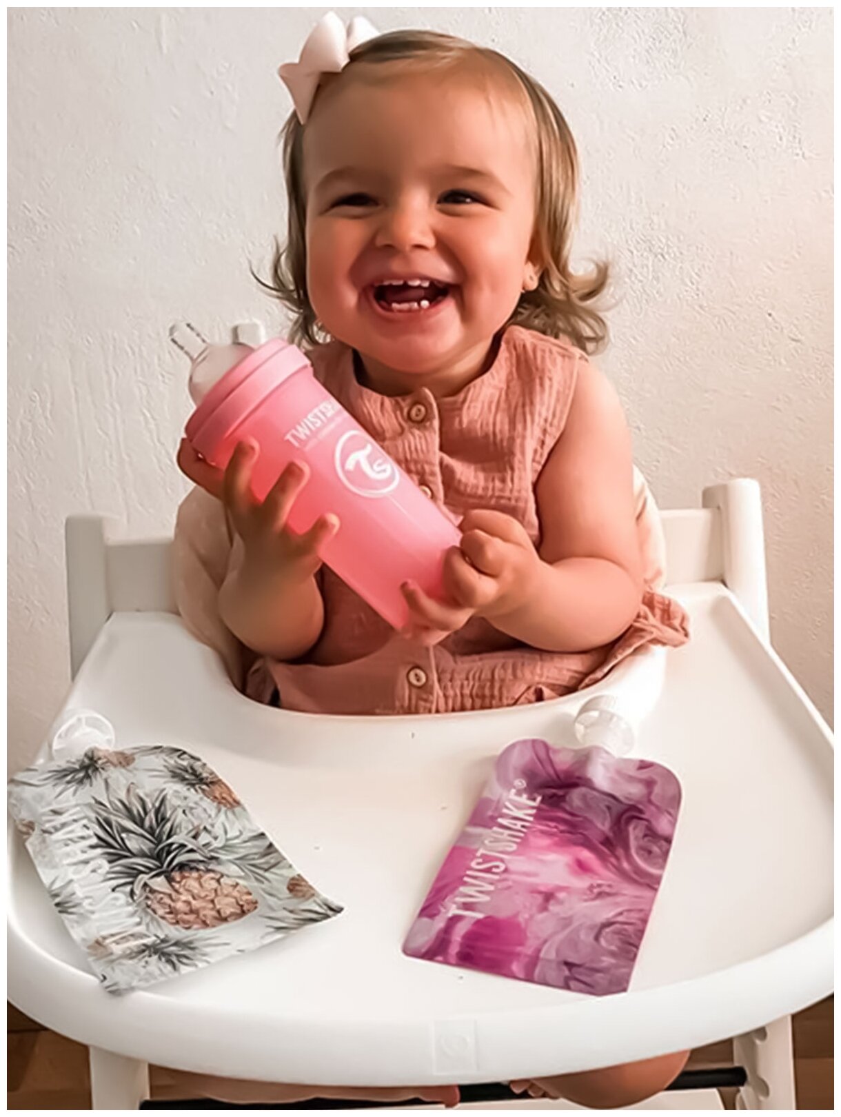 Бутылочка Twistshake для кормления антиколиковая пластик с рождения, 180 мл, цвет: розовый - фото №9