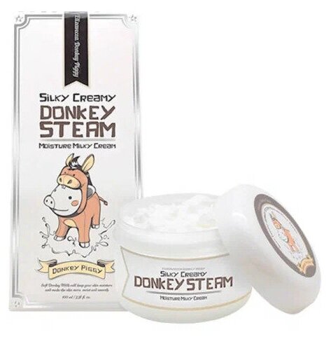 Elizavecca Крем для лица с экстрактом молока ослицы, увлажняющий Donkey Piggy Silky Creamy Donkey Steam Moisture Milky Cream, 100 мл/крем для лица