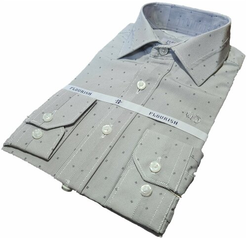 Школьная рубашка, размер 110-116, серый