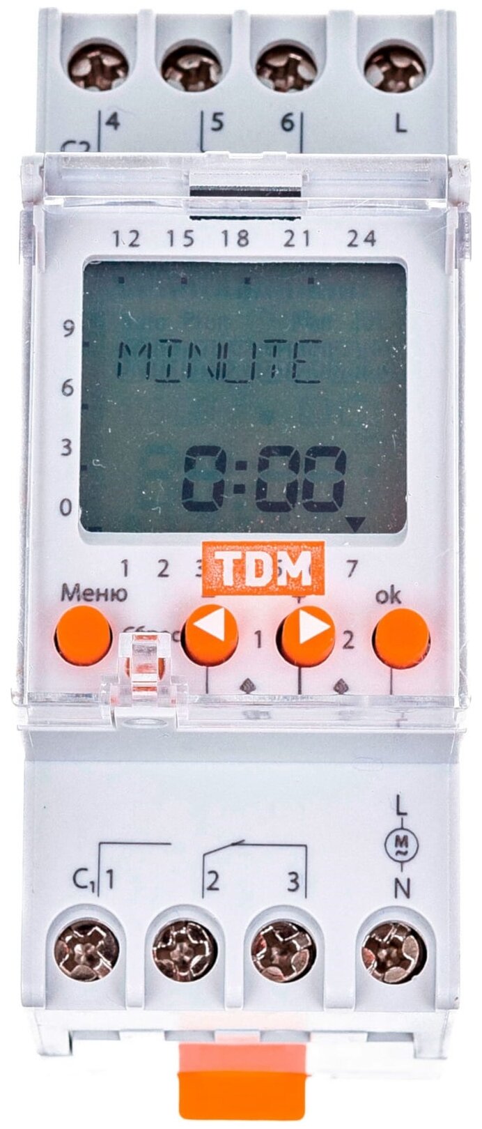 Таймер электронный ТЭ822-2кан-1мин/7дн-44on/off-2х16А-DIN TDM