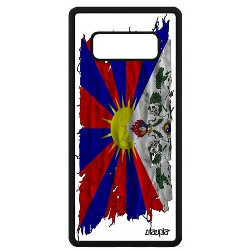 фото Противоударный чехол на мобильный // galaxy note 8 // "флаг тибета на ткани" дизайн страна, utaupia, белый