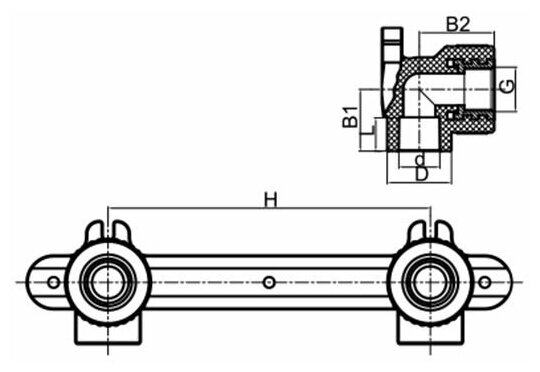 Планка установочная для смесителей с 2-я уголками 1/2" х 16 цанга TST