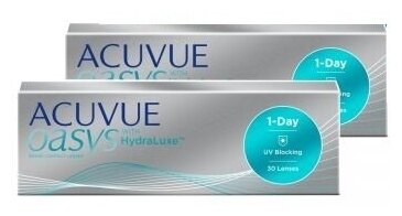 Контактные линзы ACUVUE OASYS 1-Day with HydraLuxe, 30 шт., R 8,5, D -5,25, 2 уп.