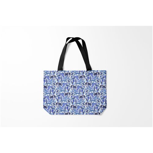 фото Сумка-шоппер / 46х35 см / популярные иллюстрации / животные рыбы птицы узоры burnettie