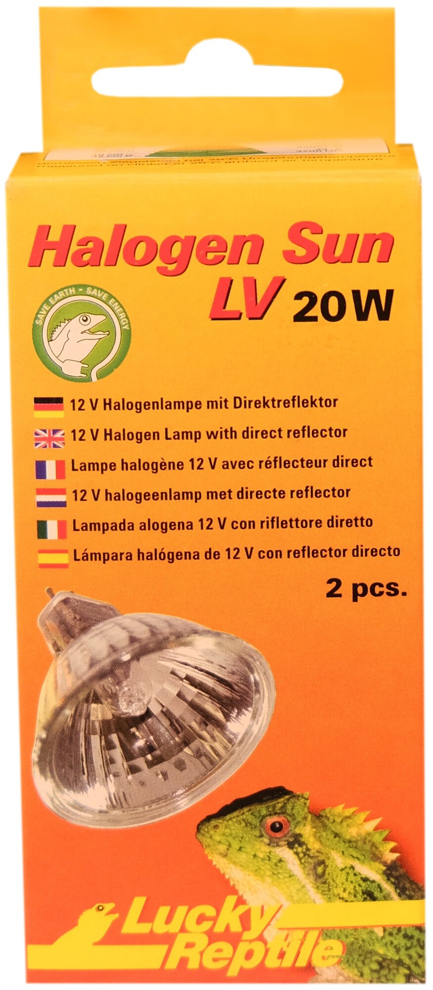 Лампа галогенная LUCKY REPTILE "Halogen Sun LV 20Вт, 2 шт" (Германия)