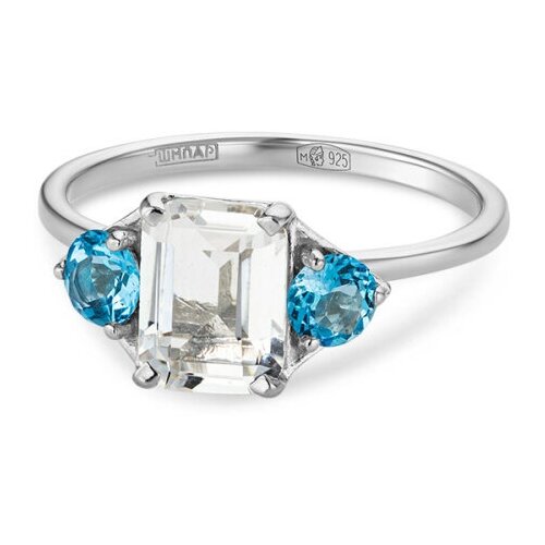 фото Кольцо из серебра с горным хрусталём и топазами кристалл мечты 1010231995 17.0