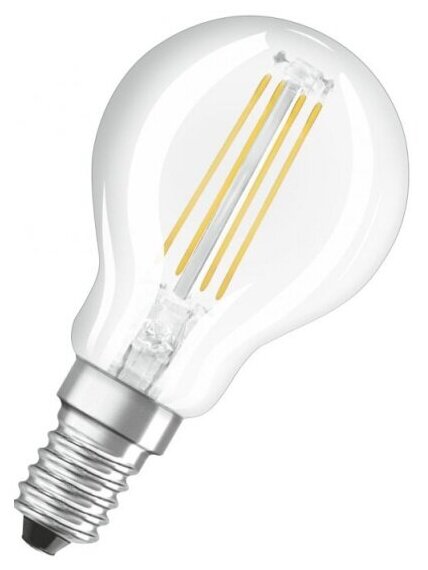 Светодиодная лампа Ledvance-osram FIL SCL P60 5W/827 230V CL FIL E14 600lm FS1 OSRAM - шарик FILLED OSRAM