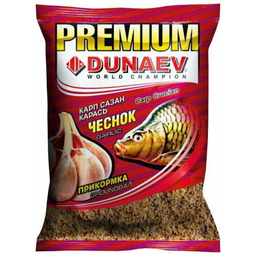 Прикормка DUNAEV-PREMIUM 1кг Карп-Сазан Чеснок 2 пачки dunaev прикормка dunaev premium карп сазан клубника 1 кг