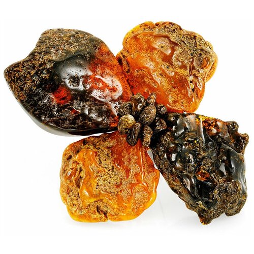 Amberholl Брошь в виде цветка из натурального цельного янтаря «Помпеи»