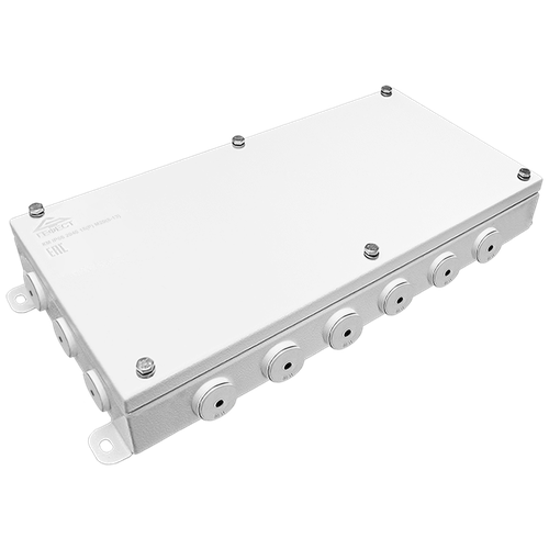 Коробка монтажная распределительная Гефест КМ(Р)-2040, 200х400х66, 18 вводов, IP66, с DIN рейкой, металлическая