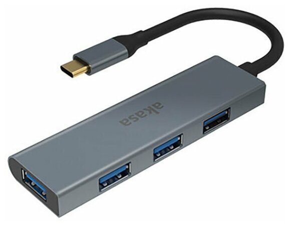 Хаб USB AKASA Type-C to 4xUSB 3.0 AK-CBCA25-18BK