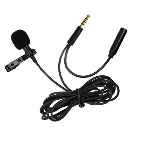 Микрофон CANDC DC-C5, Петличный, Jack 3.5mm + AUX, Черный