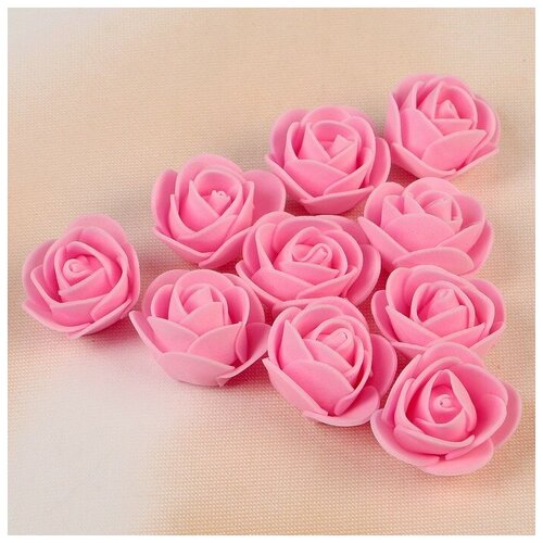 Набор цветов для декора из фоамирана D 3 см 10 шт розовый 471₽