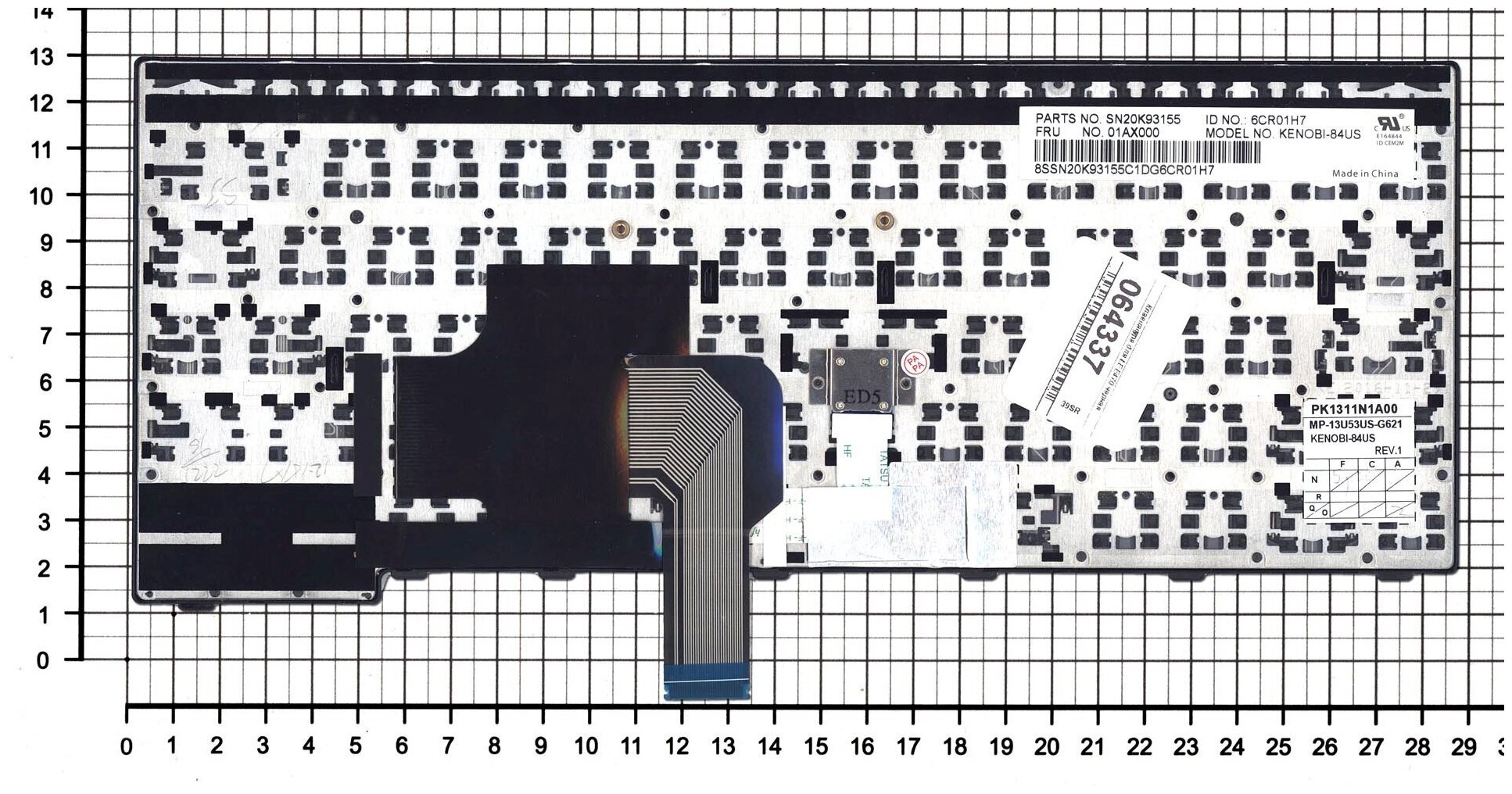 Клавиатура для ноутбука Lenovo Thinkpad E470 E475 черная с указателем