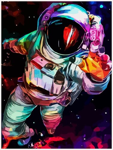 Изображение товара Картина по номерам на холсте космос космосический привет - 6830 В 30x40