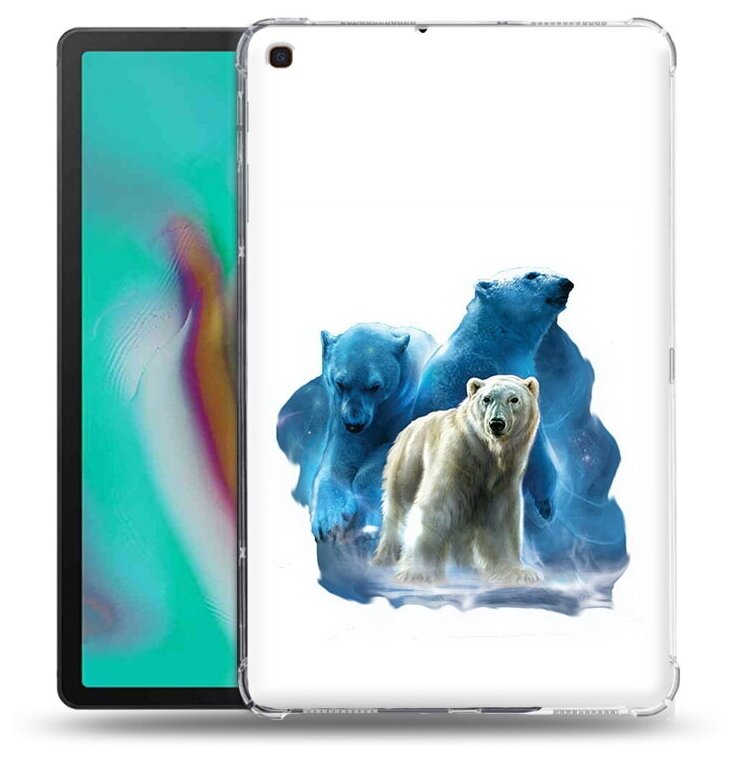 Чехол задняя-панель-накладка-бампер MyPads полярный медведь для Samsung Galaxy Tab A 10.1 SM-T510 (2019)/Samsung Galaxy Tab A 10.1 SM-T515 (2019) противоударный