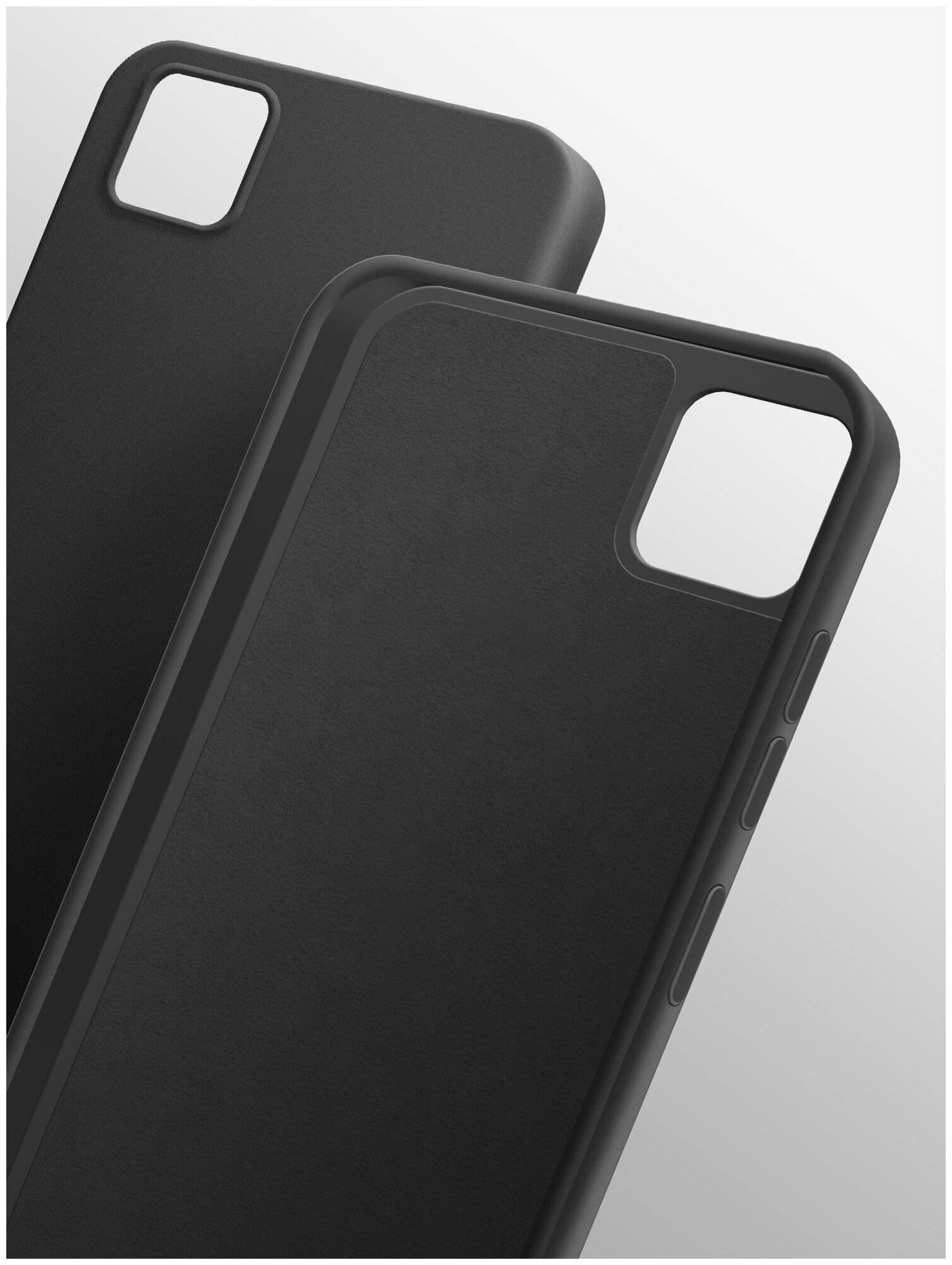 Чехол на Honor 9S/ Huawei Y5p (Хонор 9С/Хуавей У5п) силиконовый бампер накладка с защитной подкладкой микрофибра черный, Brozo