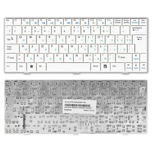 Клавиатура для ноутбука MSI V022322AK1 белая 1820₽