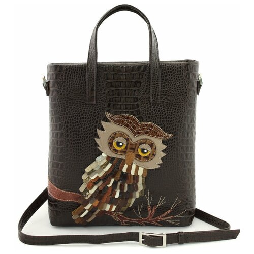 фото Сумка protege, фактура под рептилию, коричневый