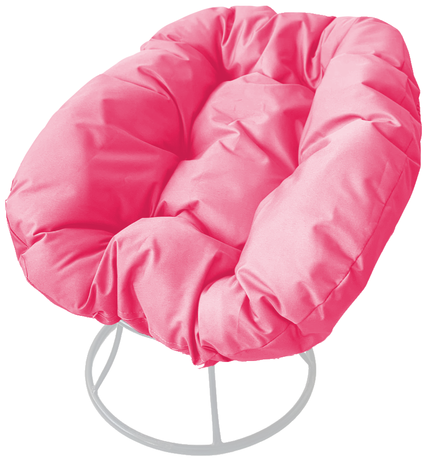 Кресло m-group пончик белое, розовая подушка - фотография № 1