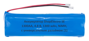 Аккумулятор ShopElectro SE1300АА, 4.8 В, 1300 мАч/ 4.8 V, 1300 mAh, NiMH, с универсальным разъёмом (1)
