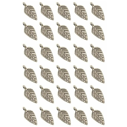 Подвеска листик 19х14х1,5 мм, сплав олова с покрытием 