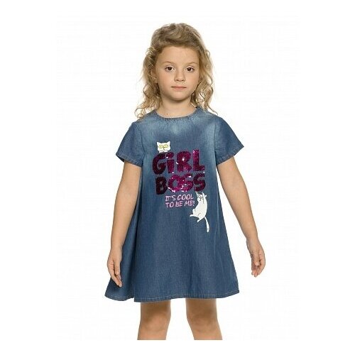 фото Платье д/дев pelican ggdt3220/синий(41), разм.6 , рост 110-116