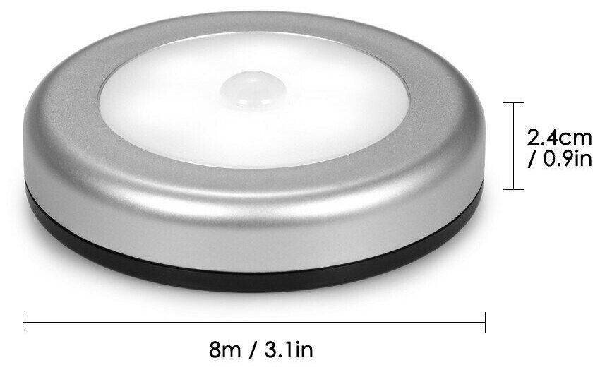 Сверхъяркий светодиодный светильник с магнитным датчиком движения, белый свет, 3 шт - фотография № 5