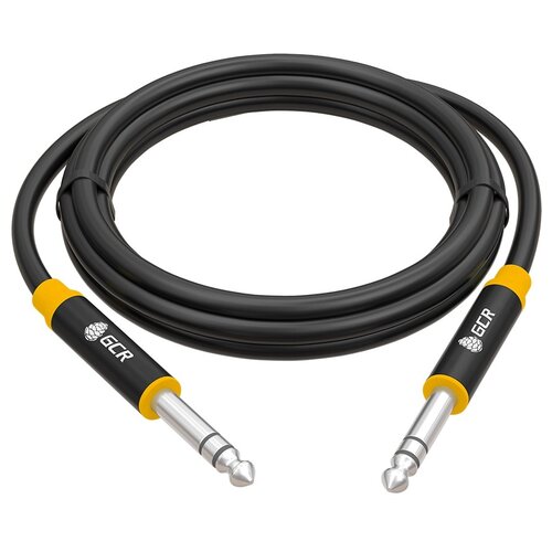 gcr кабель 3 0m аудио jack 3 5mm jack 3 5mm черный gold al case черный m m gcr 54762 greenconnect gcr 54762 Кабель GCR AUX jack 6.3mm (GCR-AVC17), 15 м, черный/желтый