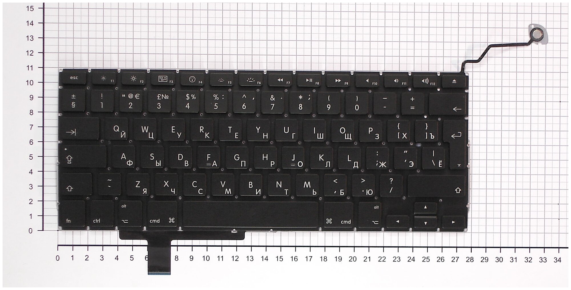 Клавиатура для ноутбука Apple MC725LLA большой ENTER Русская Чёрная