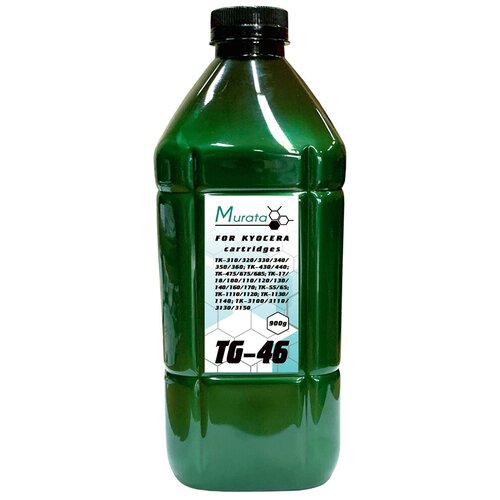 Тонер Green Line тип TG-46 Универсал для KYOCERA TK-18,100; TK-110,120; TK-130,140; TK-160,170; TK-55,65; TK-475, 485; TK-1130, 1140 фл,900гр, MURATA тонер для kyocera универсал тип tg 50 фл 900 murata green line