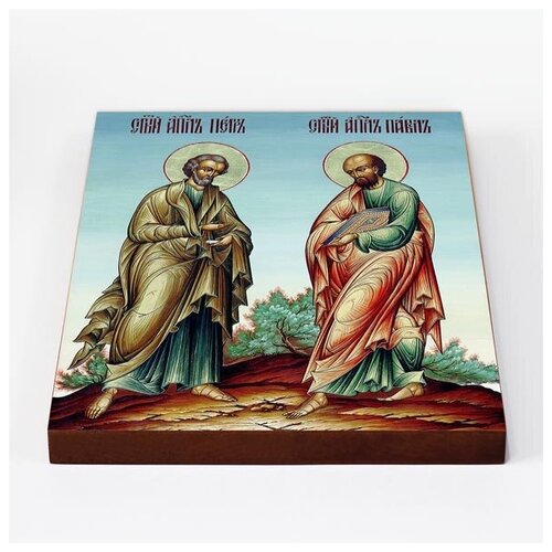 Святые апостолы Петр и Павел, икона на доске 20*25 см святые первоверховные апостолы петр и павел икона на доске 13 16 5 см