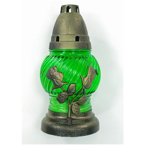 Лампады/ Лампадки/ Ритуальные свечи/ С розой/ из стекла/ с парафиновым вкладышем/ цветное яркое стекло