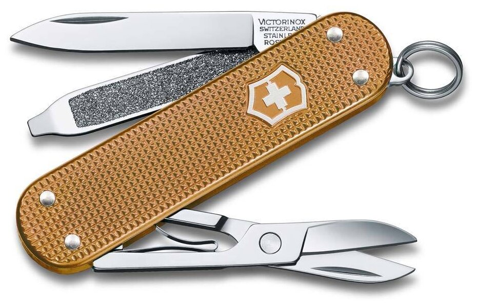 Швейцарский Нож-брелок VICTORINOX Classic SD Alox Colors "Wet Sand", длина лезвия 4 см, 5 функций. 0.6221.255G